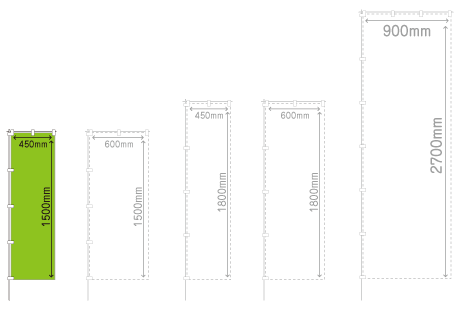 のぼり旗450mm×1500mmサイズ