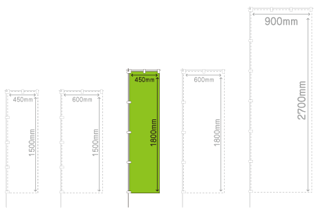 のぼり旗450mm×1800mmサイズ