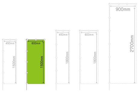 のぼり旗600mm×1500mmサイズ