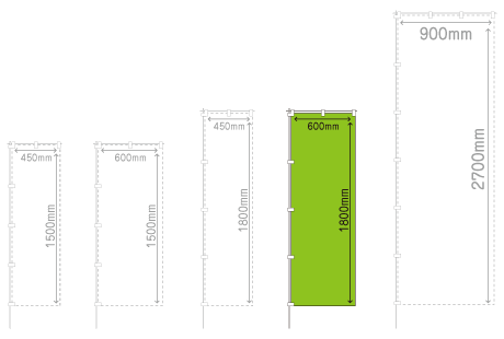 のぼり旗600mm×1800mmサイズ