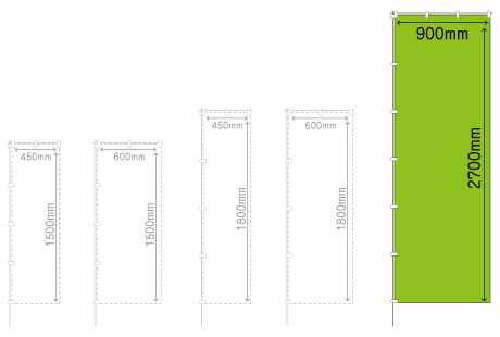 のぼり旗900mm×2700mmサイズ